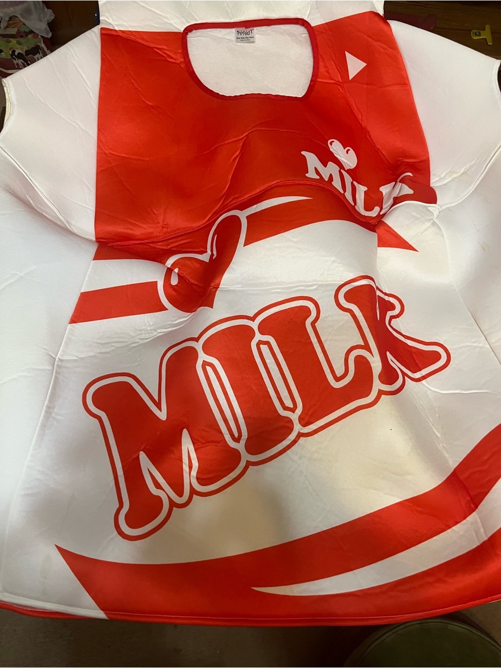 Spirit Red and White 'MILK' Carton Costume